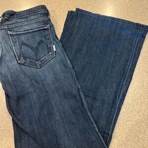 MOTHER Dark Blue Women Jeans: The Wilder Flare